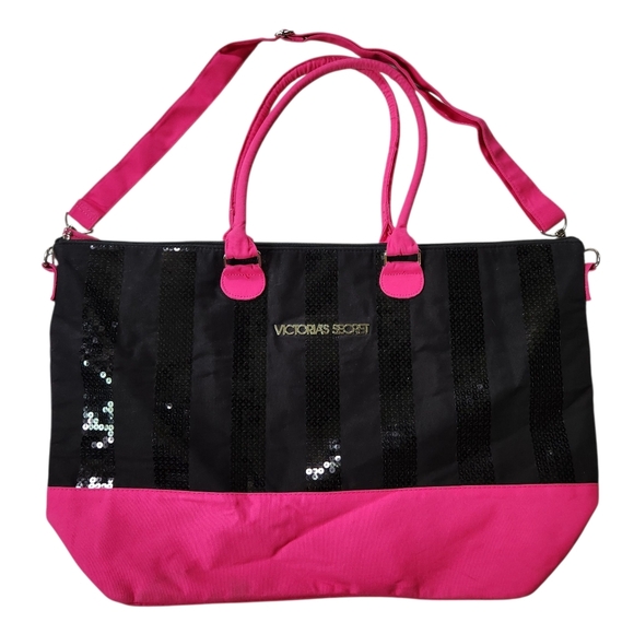 2010s Victorias Secret Sequin Mcbling Weekender Duffle Bag - Picture 1 of 9